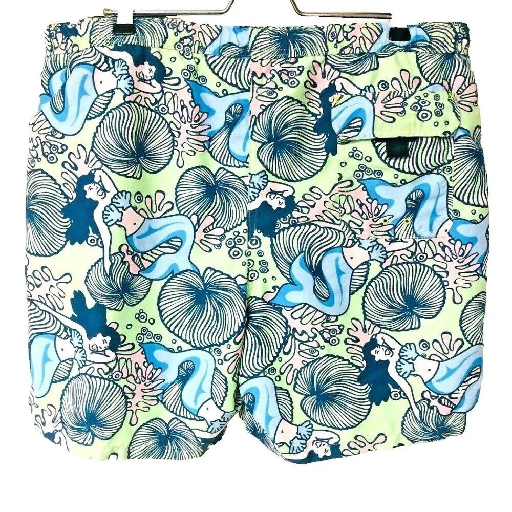 Vineyard Vines Swim‎ Trunks Shorts Men's M L 37x6.5 Mermaid Drawstrng Lined Logo
